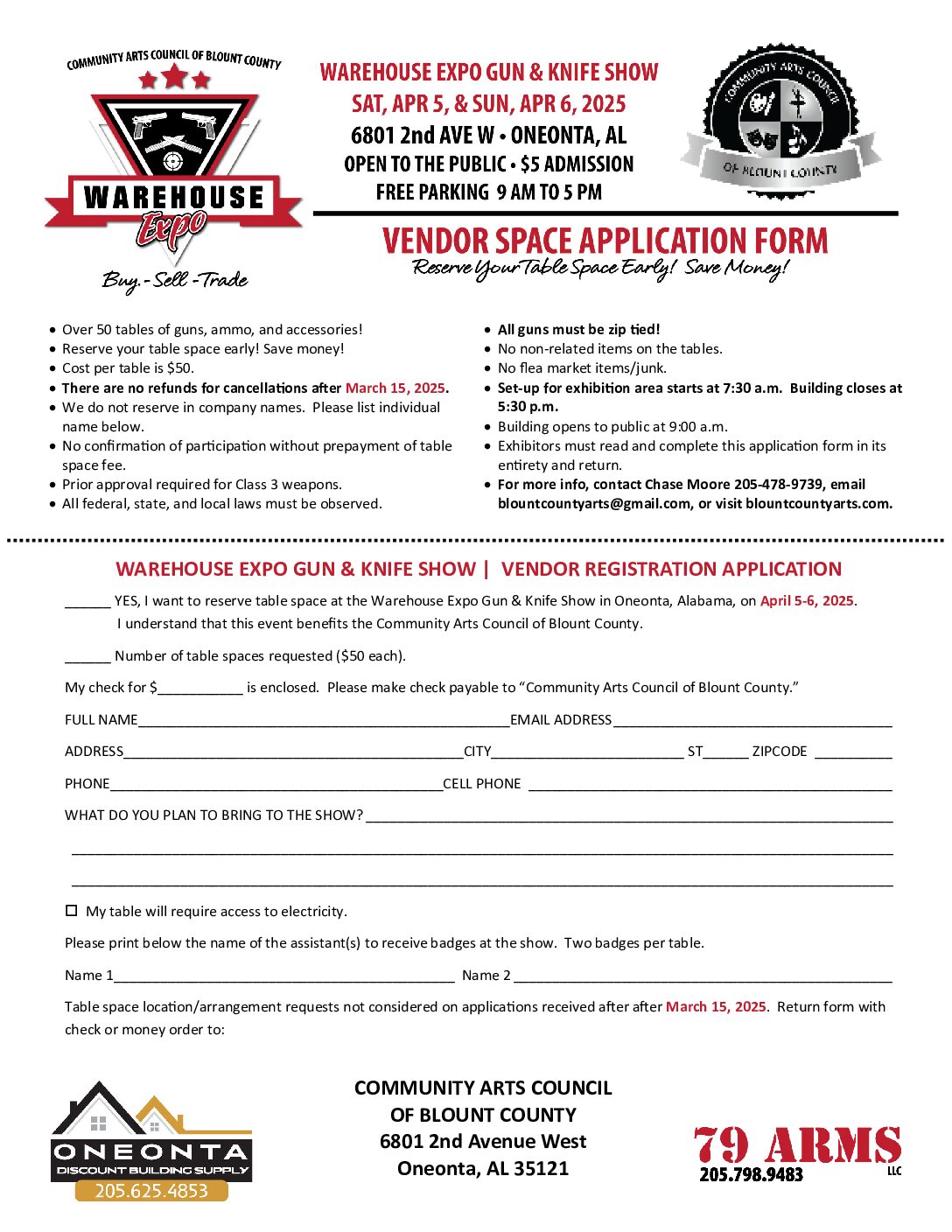 Warehouse Expo Gun & Knife Show Flyer