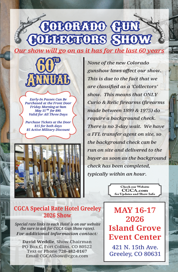 60th Annual Colorado Gun Collectors Show Flyer