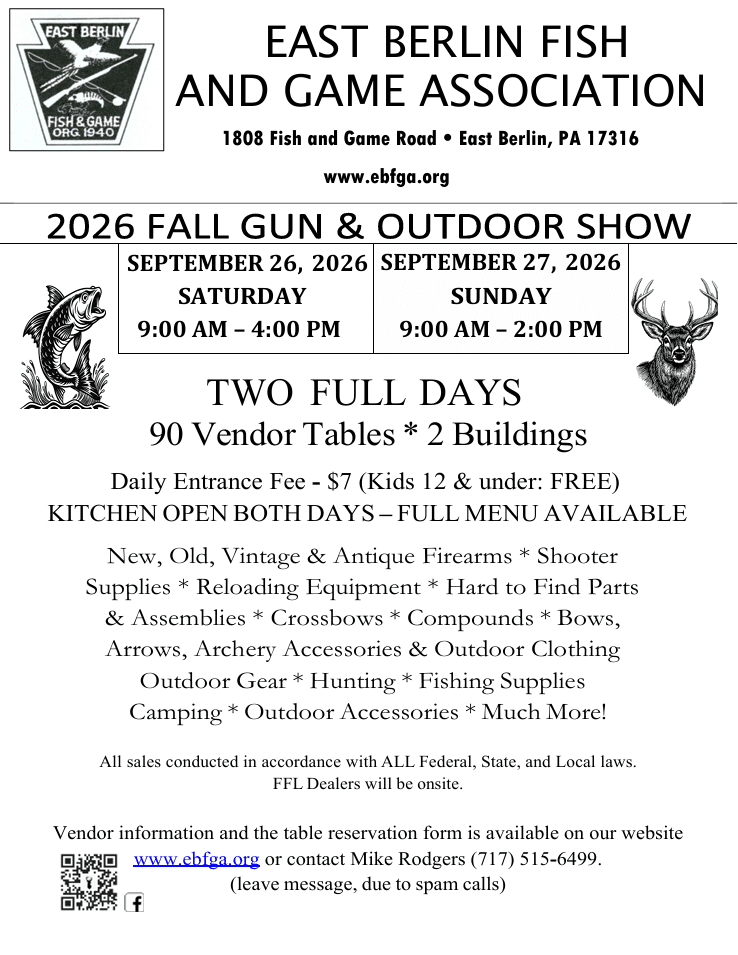 East Berlin Fish and Game Association Fall Show Flyer