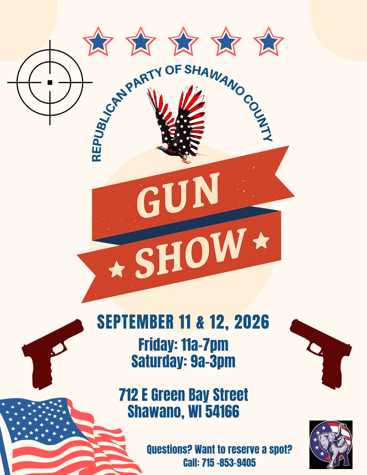 Republican Party of Shawano County Gun Show Flyer