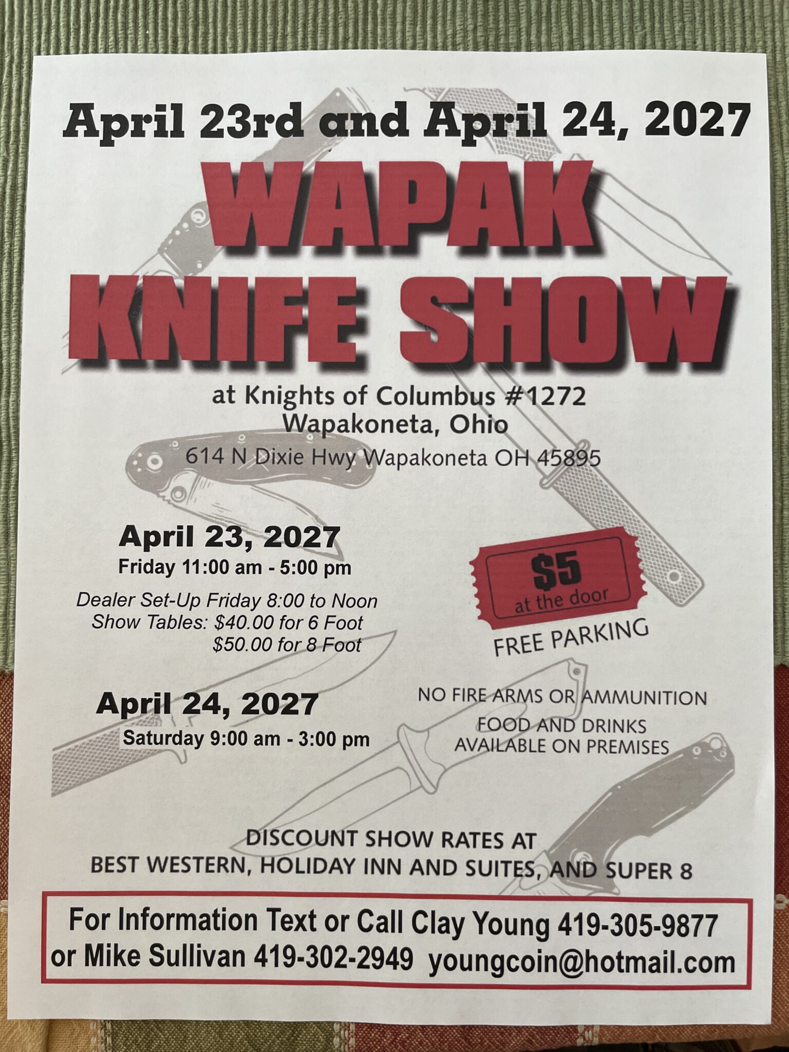 Wapak Knife Show Flyer